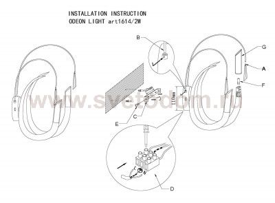 Светильник настенный бра Odeon light 1614/2W DAVIDA