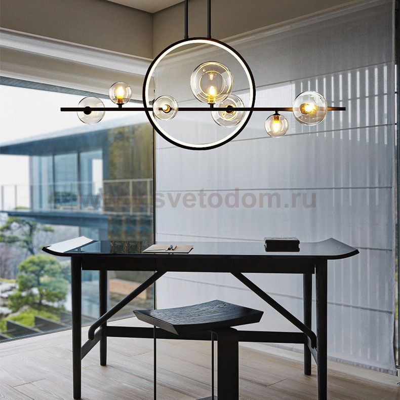 Подвесная люстра IONA L HALO 7 black ImperiumLoft 167515-26