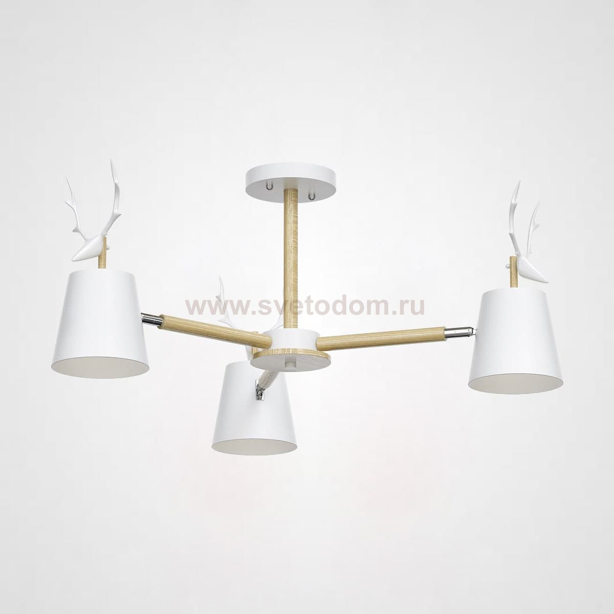 Потолочная люстра с рожками DEER B3 White ImperiumLoft 167776-26