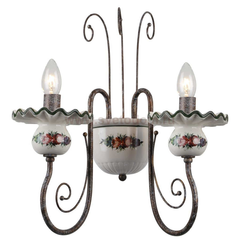 Настенный светильник Escada Liana 169/2A E14*40W Antique green