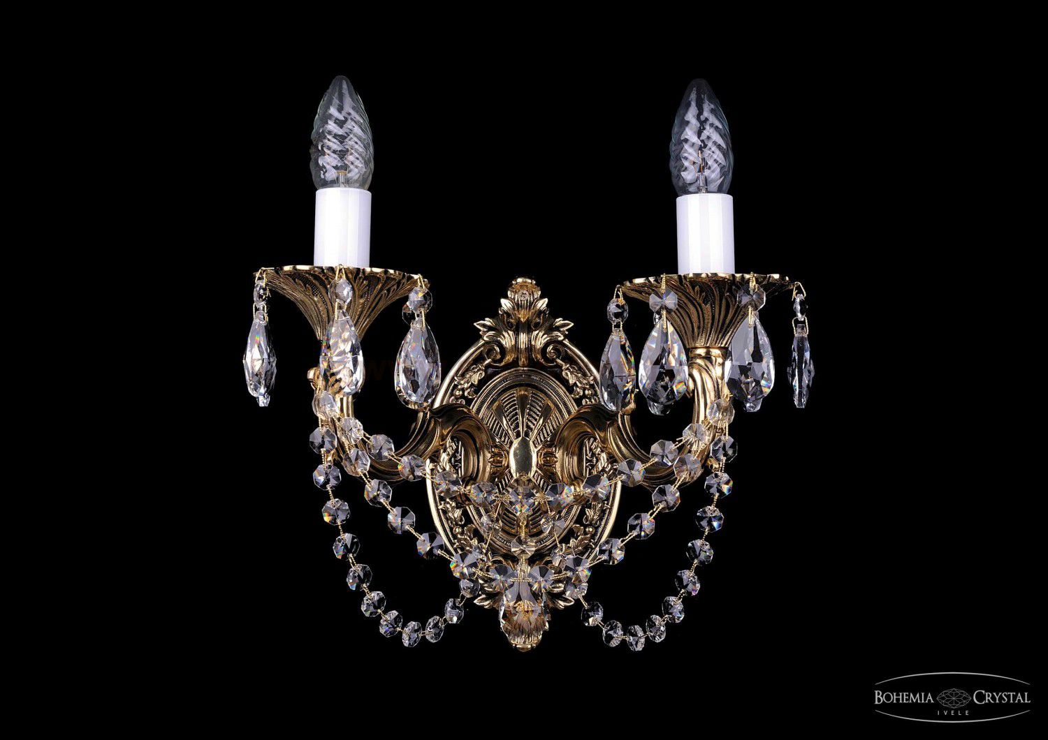 Светильник настенный бра Bohemia Ivele 1702B/2/175/C/GB