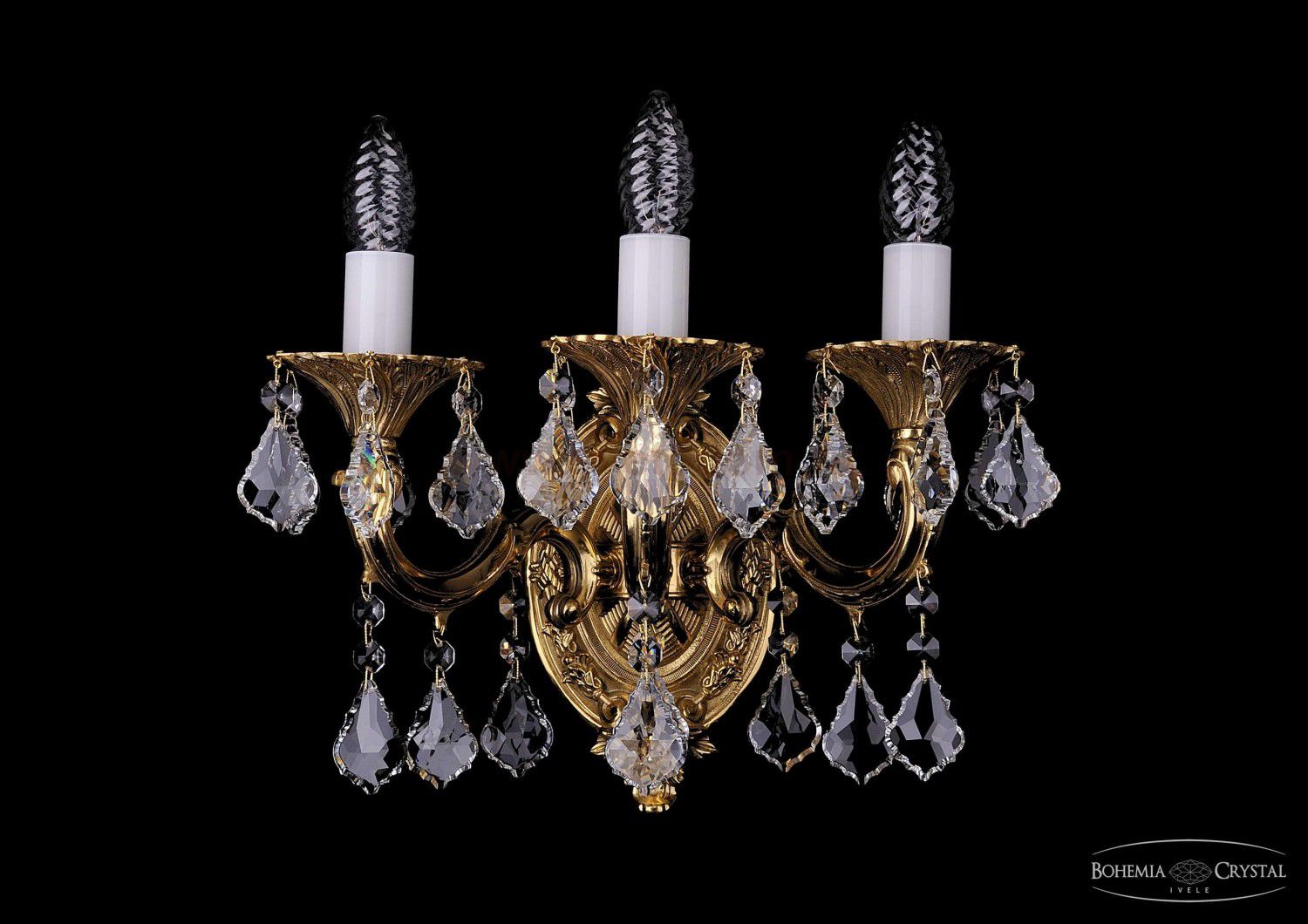 Светильник настенный бра Bohemia Ivele 1700/3/A/Leafs/G