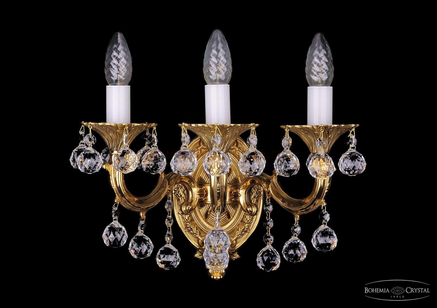 Светильник настенный бра Bohemia Ivele 1700/3/B/G/Balls