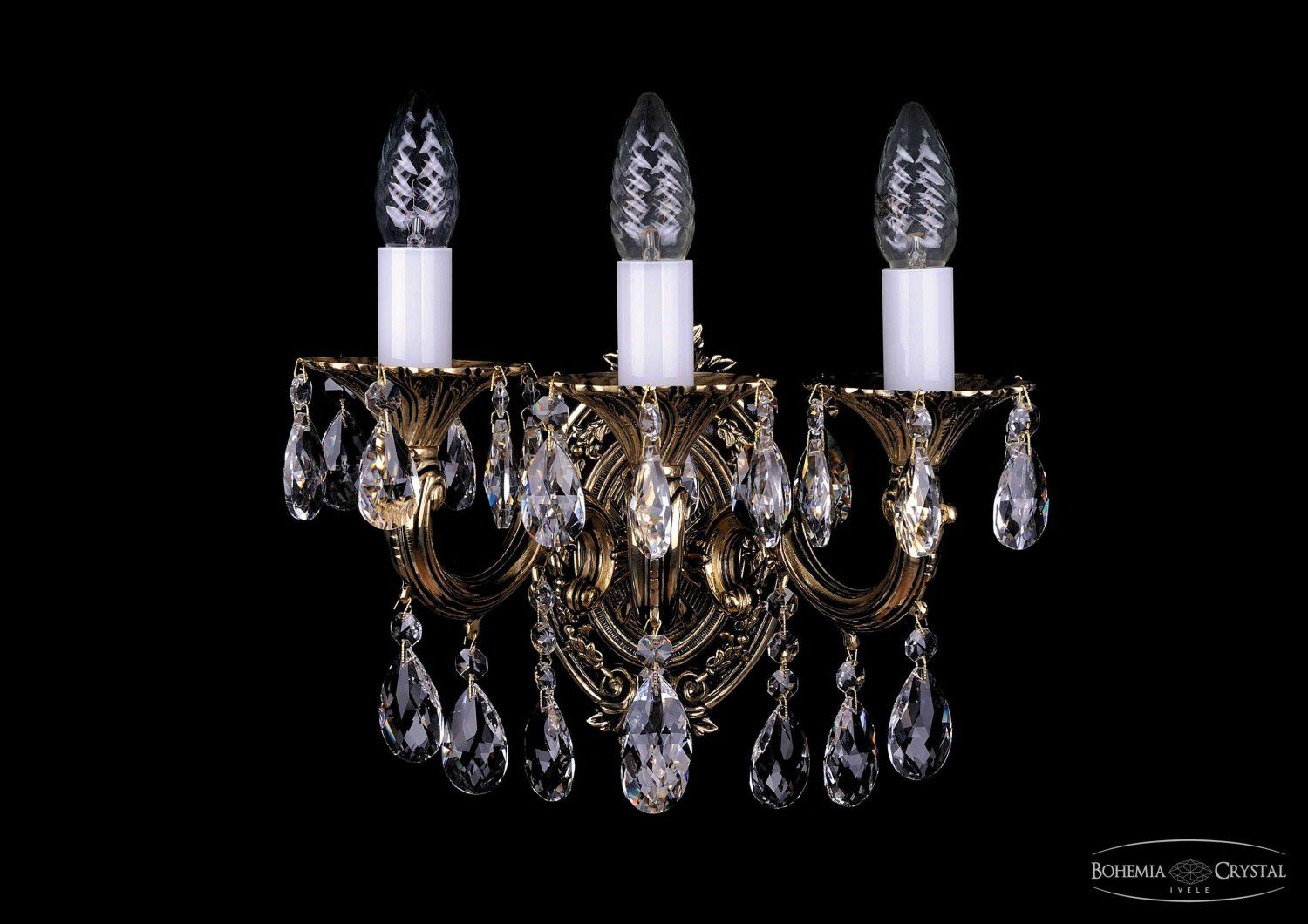 Светильник настенный бра Bohemia Ivele 1702B/2+1/175/B/GB
