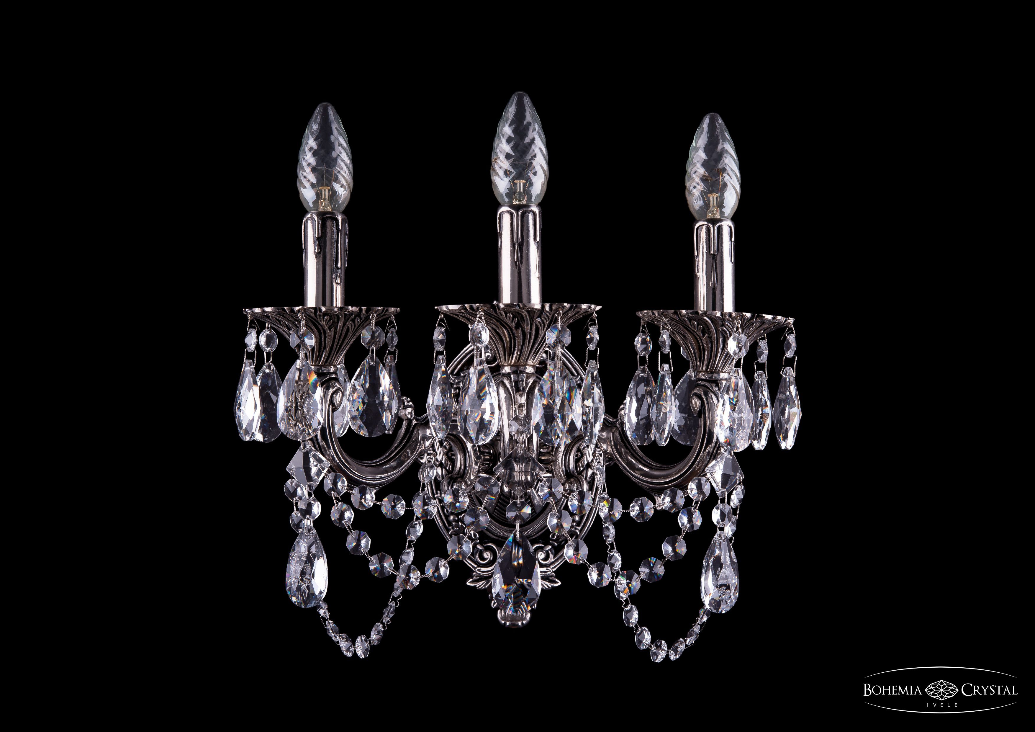 Светильник настенный бра Bohemia Ivele 1702B/2+1/175/C/NB