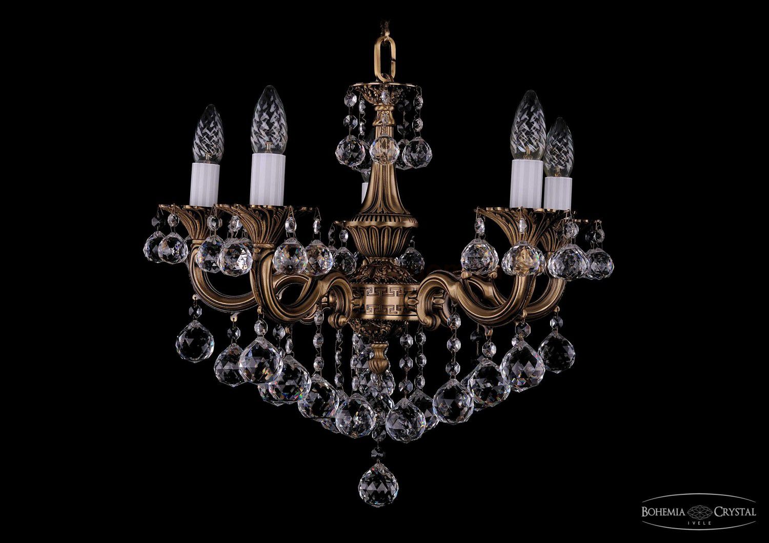 Люстра хрустальная Bohemia Ivele 1702/5/CK175IV/B/FP/Balls