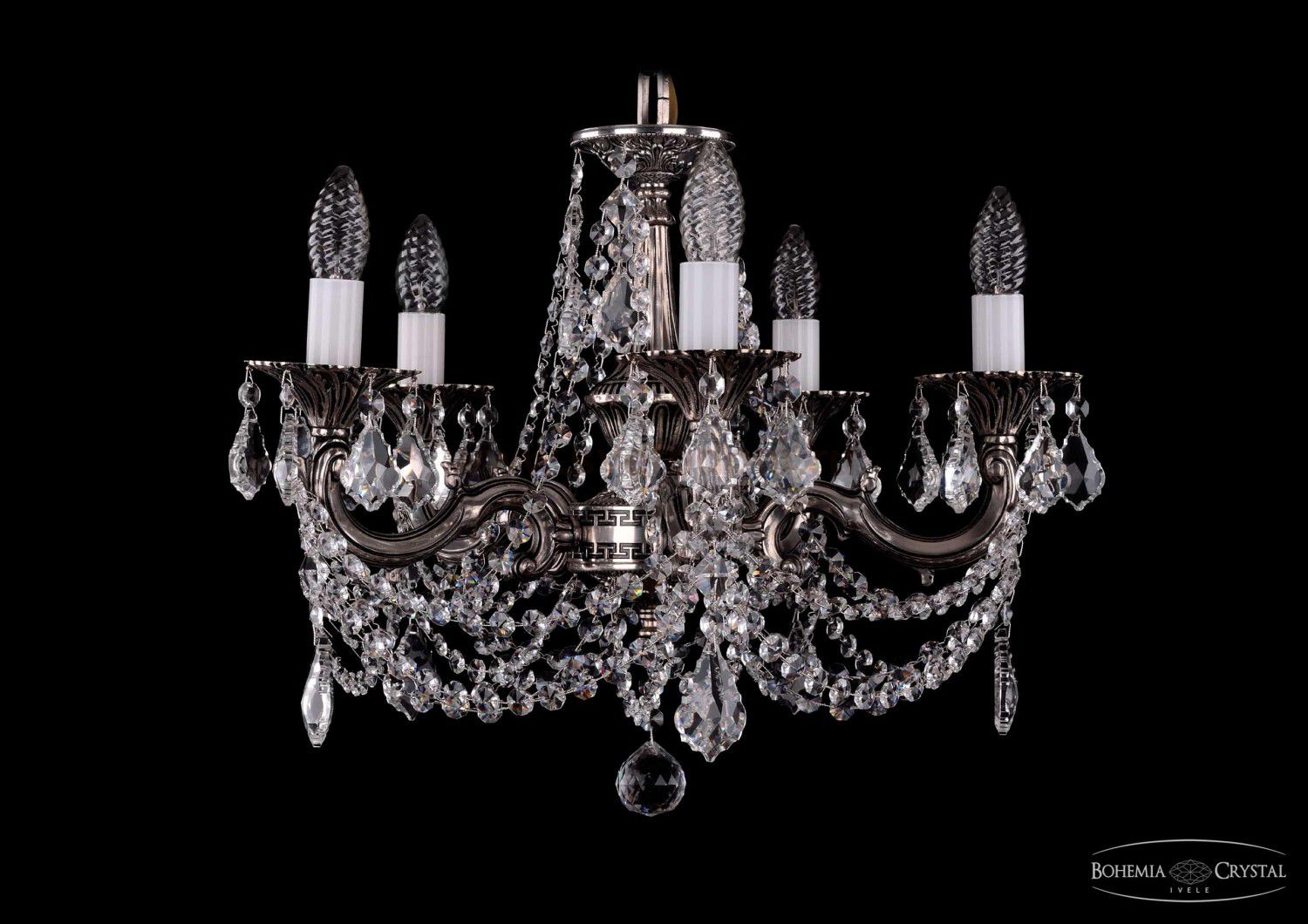 Люстра хрустальная Bohemia Ivele 1701/5/C/NB/Leafs