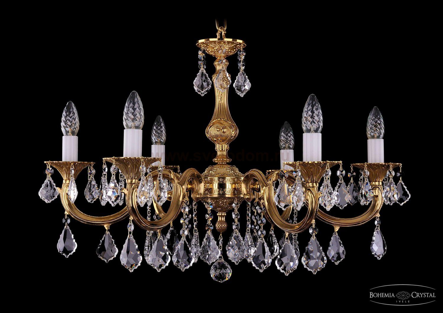 Люстра хрустальная Bohemia Ivele 1702/6/A/G/Leafs