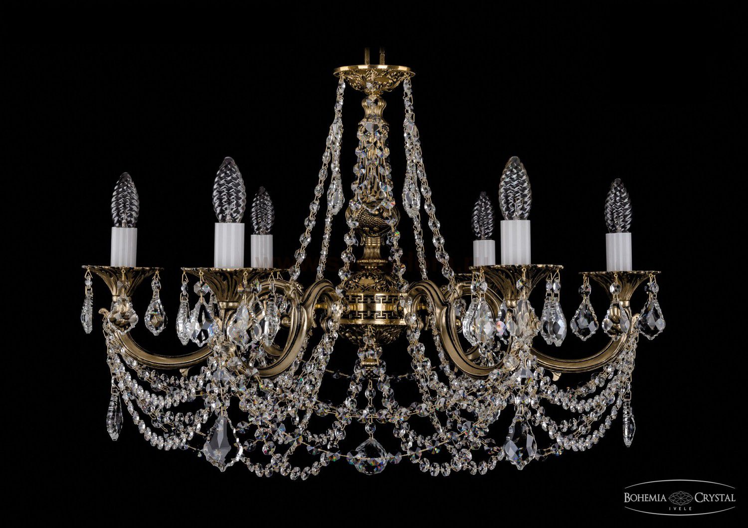 Люстра хрустальная Bohemia Ivele 1702/6/C/GB/Leafs