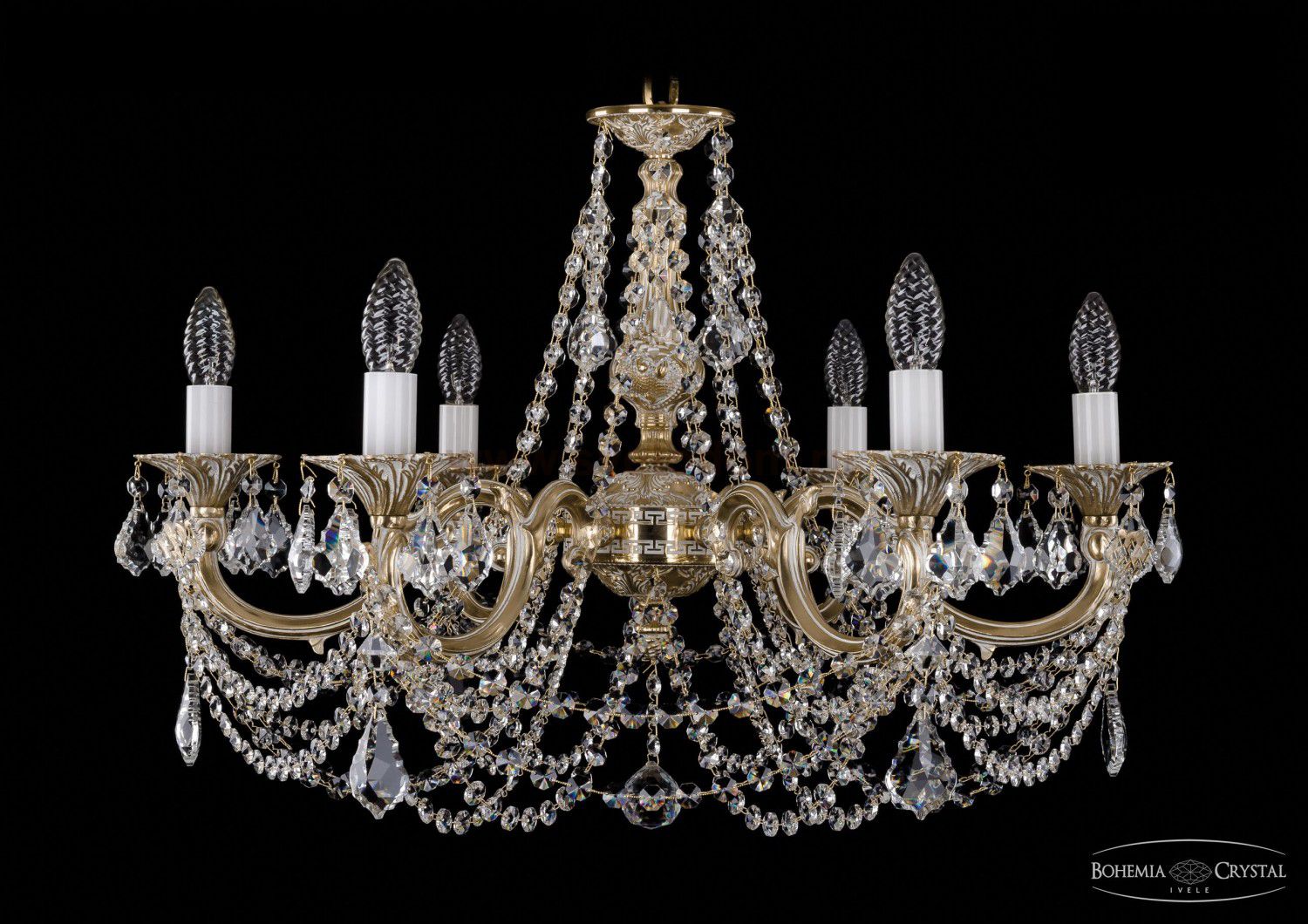 Люстра хрустальная Bohemia Ivele 1702/6/C/GW/Leafs