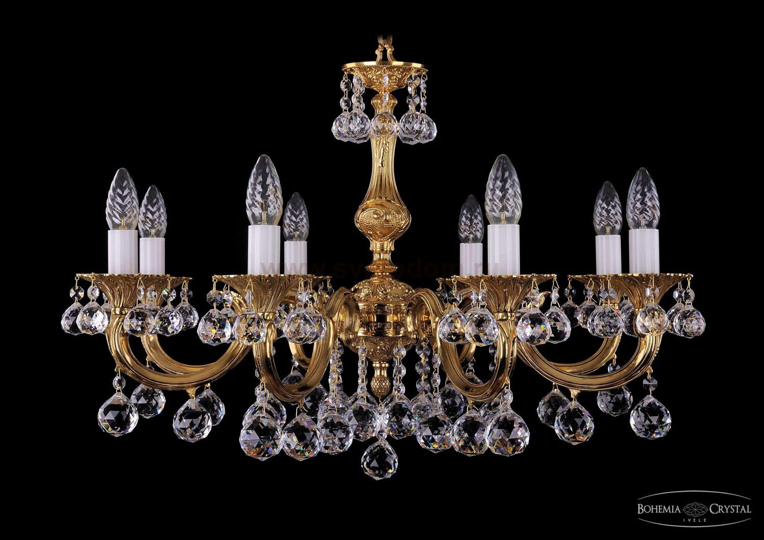 Люстра хрустальная Bohemia Ivele 1702/8/A/G/Balls