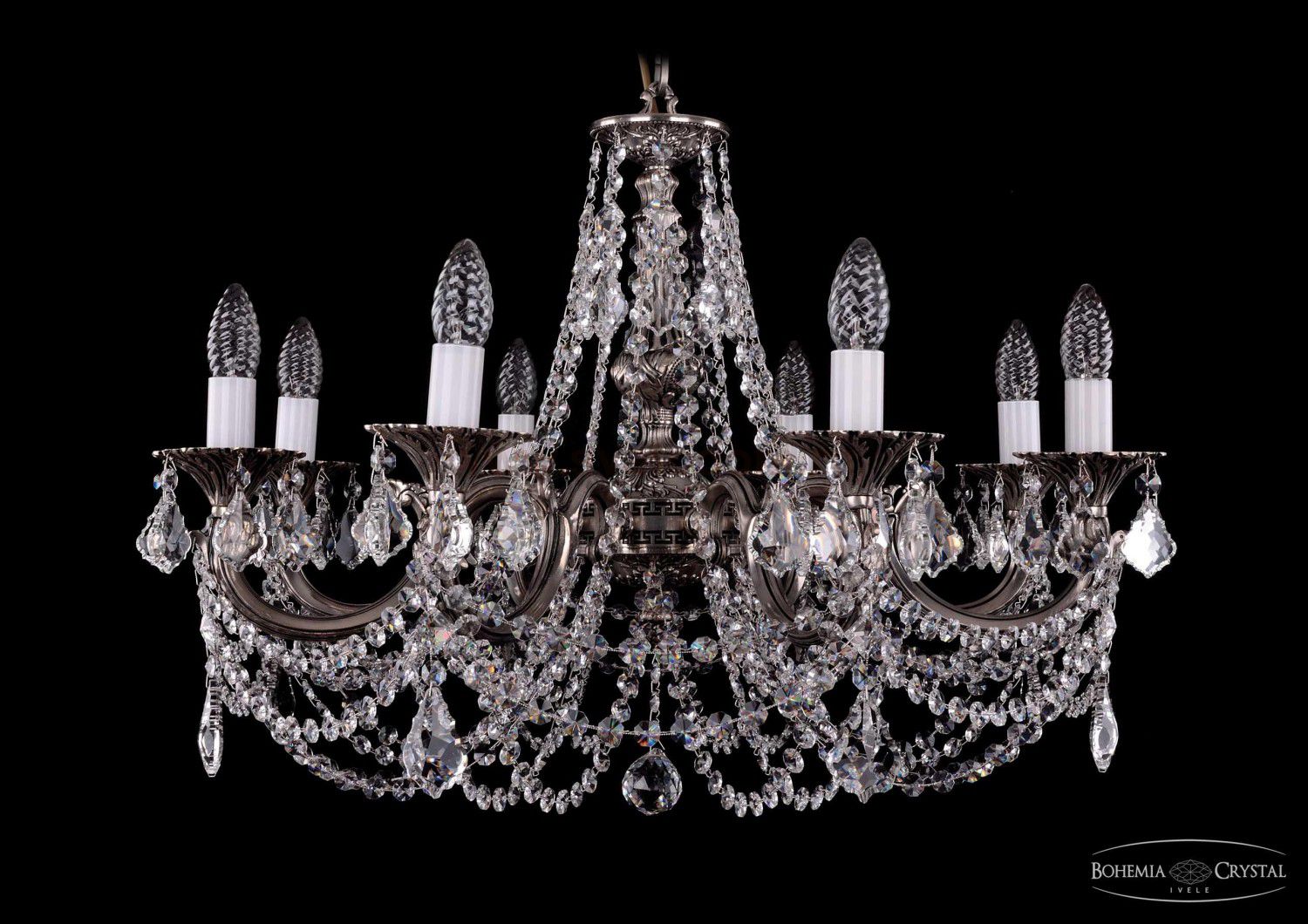 Люстра хрустальная Bohemia Ivele 1702/8/C/NB/Leafs