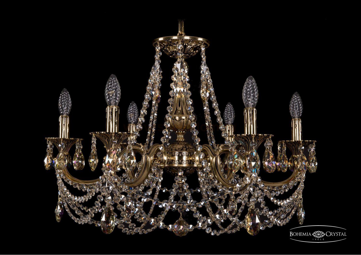 Люстра хрустальная Bohemia Ivele 1702/6/250/C/GB/R701