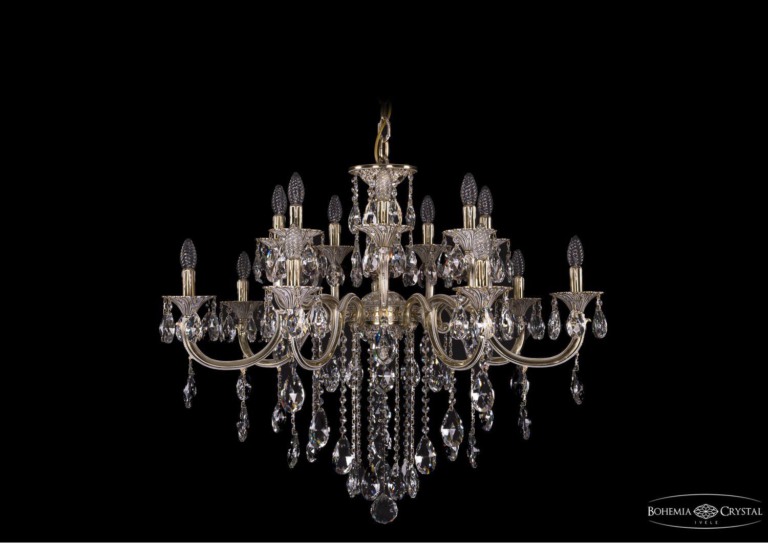 Люстра хрустальная Bohemia Ivele 1702/7+7/300+150/B/GW