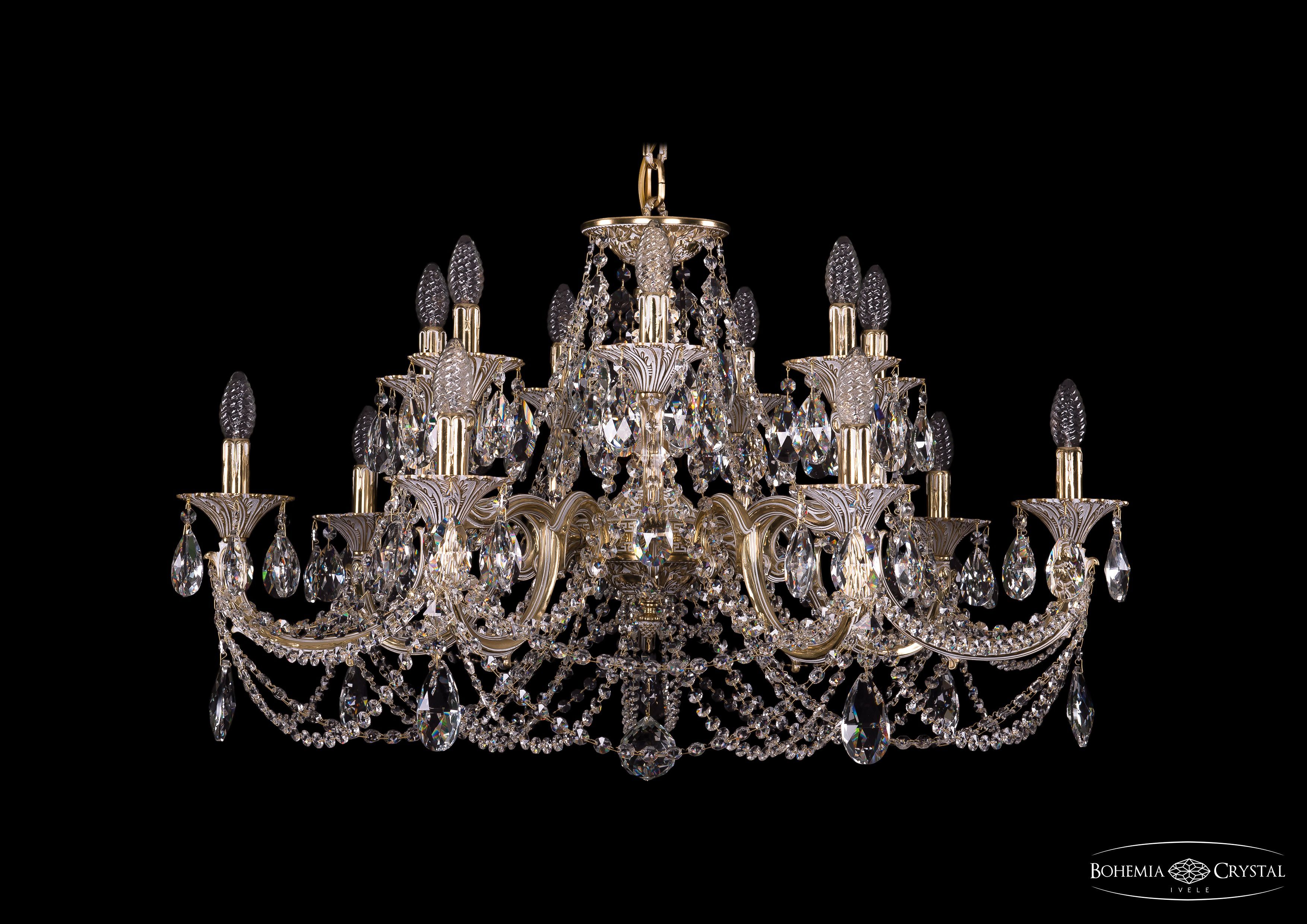 Люстра хрустальная Bohemia Ivele 1702/7+7/335+150/C/GW
