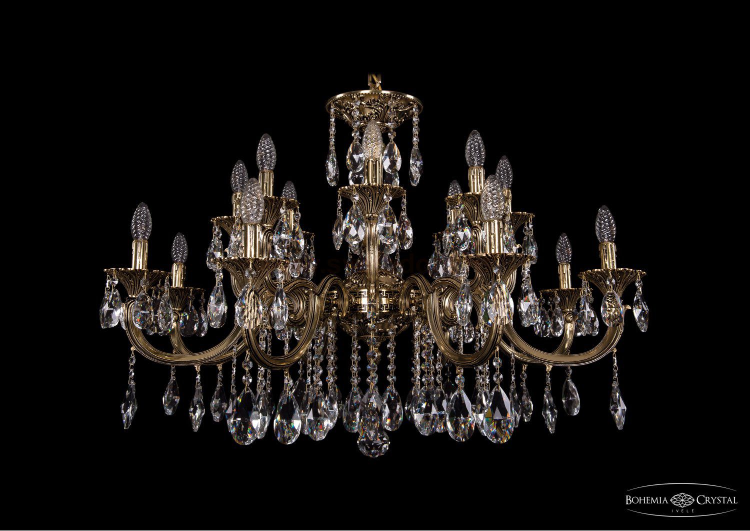 Люстра хрустальная Bohemia Ivele 1702/8+8/300+150/A/GB