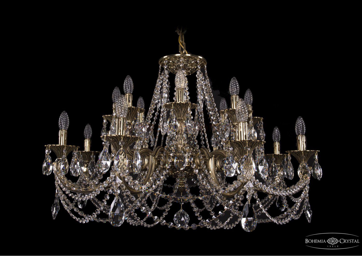 Люстра хрустальная Bohemia Ivele 1702/8+8/300+150/C/GB
