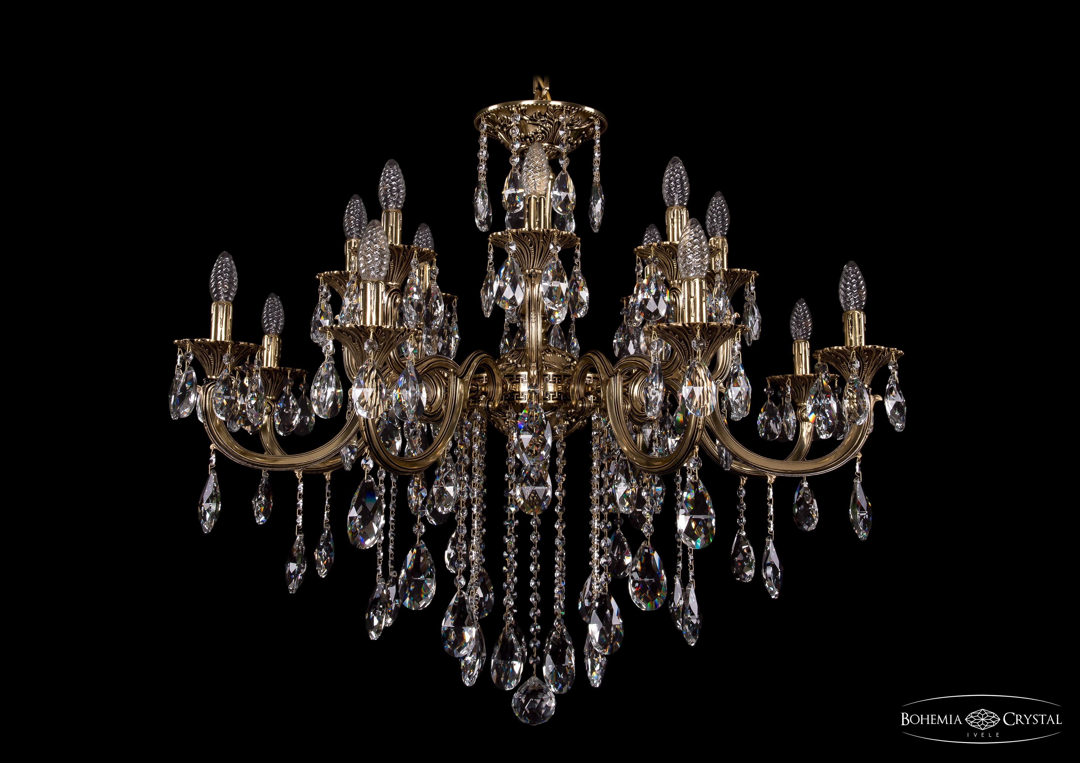 Люстра хрустальная Bohemia Ivele 1702/8+8/335+150/B/GB