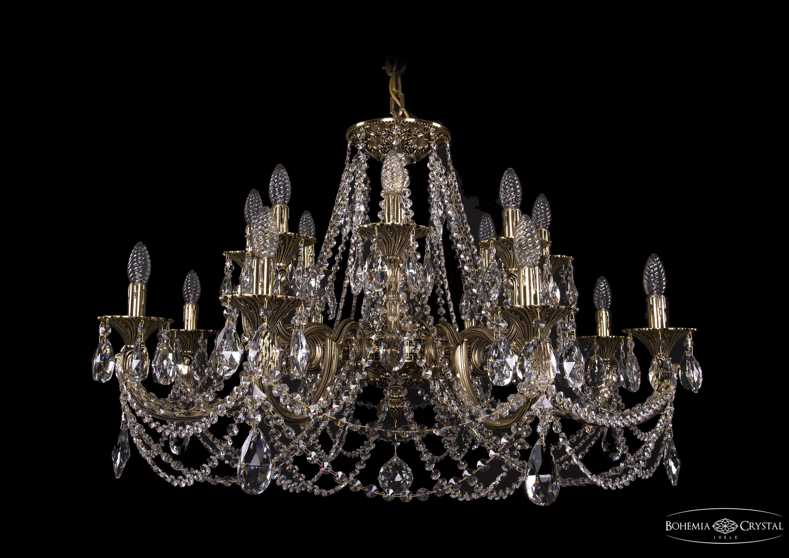 Люстра хрустальная Bohemia Ivele 1702/8+8/335+150/C/GB