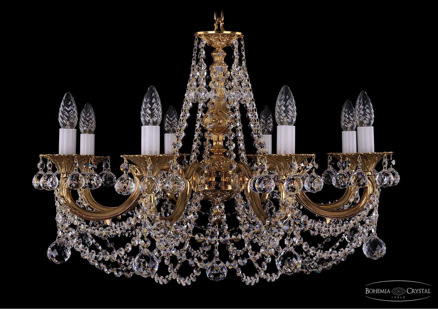 Люстра хрустальная Bohemia Ivele 1702/8/250/C/G/Balls