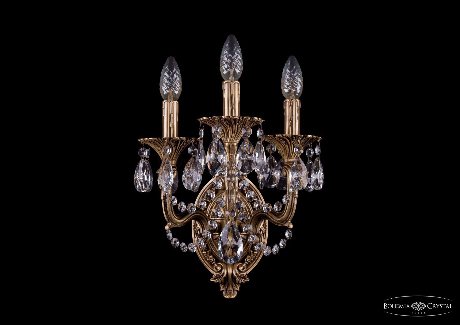 Светильник настенный бра  Bohemia Ivele 1702B/2+1/UP125IV+150/A/FP