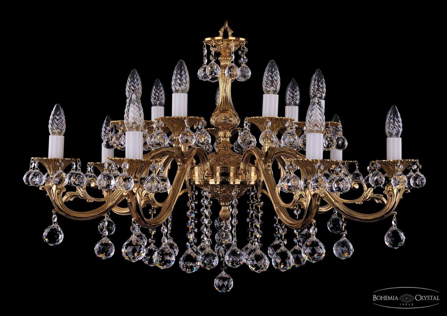 Люстра хрустальная Bohemia Ivele 1703/14/B/G/Balls