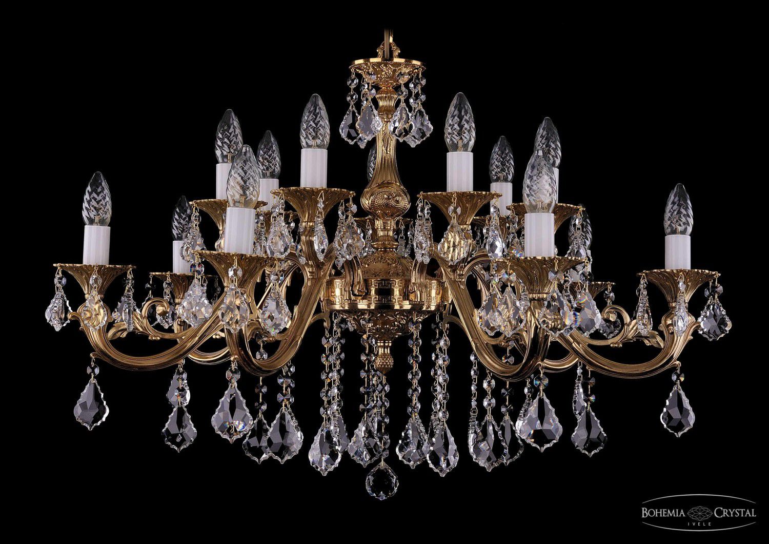 Люстра хрустальная Bohemia Ivele 1703/14/B/G/Leafs