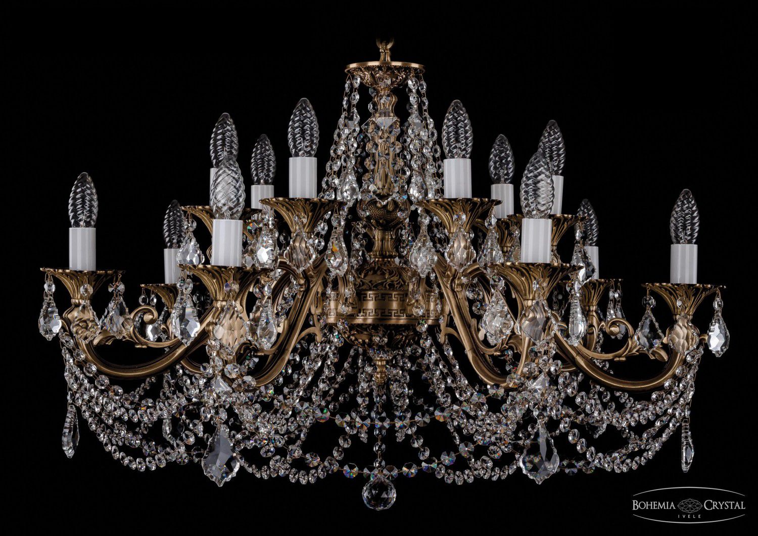 Люстра хрустальная Bohemia Ivele 1703/14/C/FP/Leafs