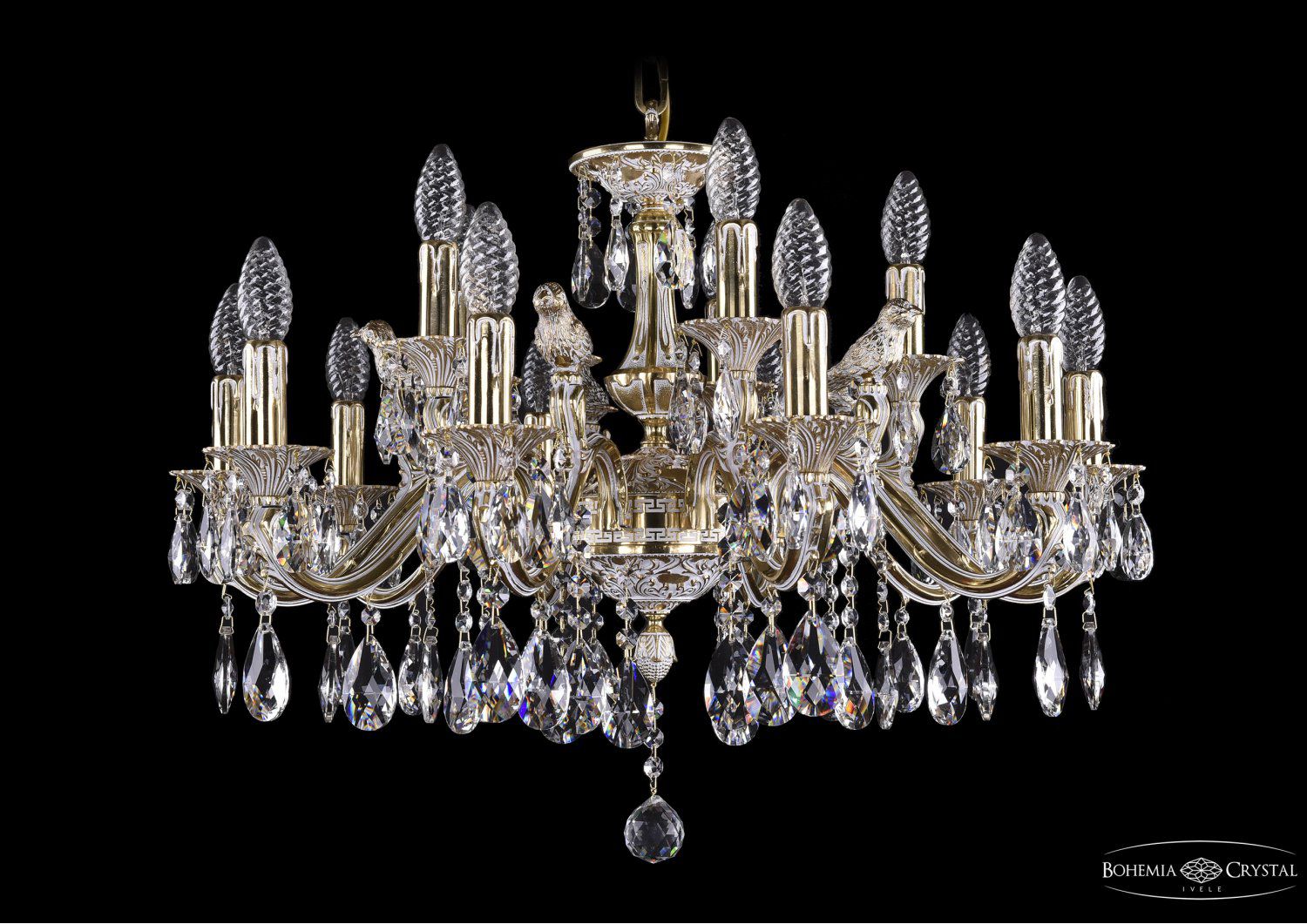 Люстра хрустальная Bohemia Ivele 1703/12+4/225/A/GW/Bird