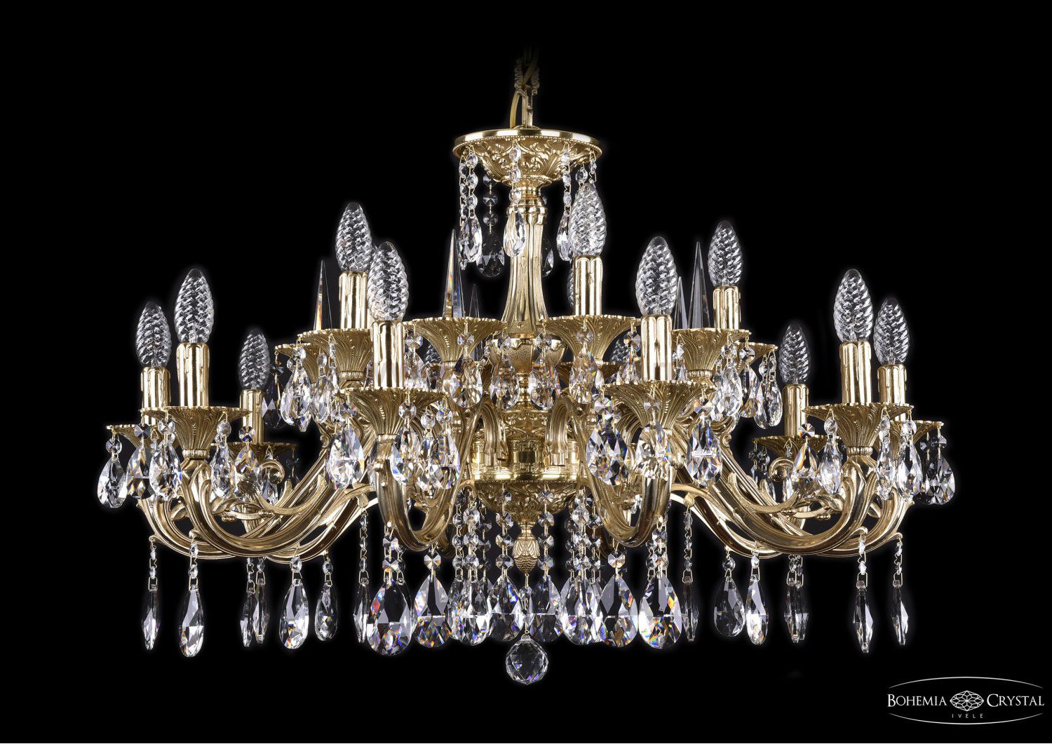 Люстра хрустальная Bohemia Ivele 1703/12+4/320/A/G/Shpil