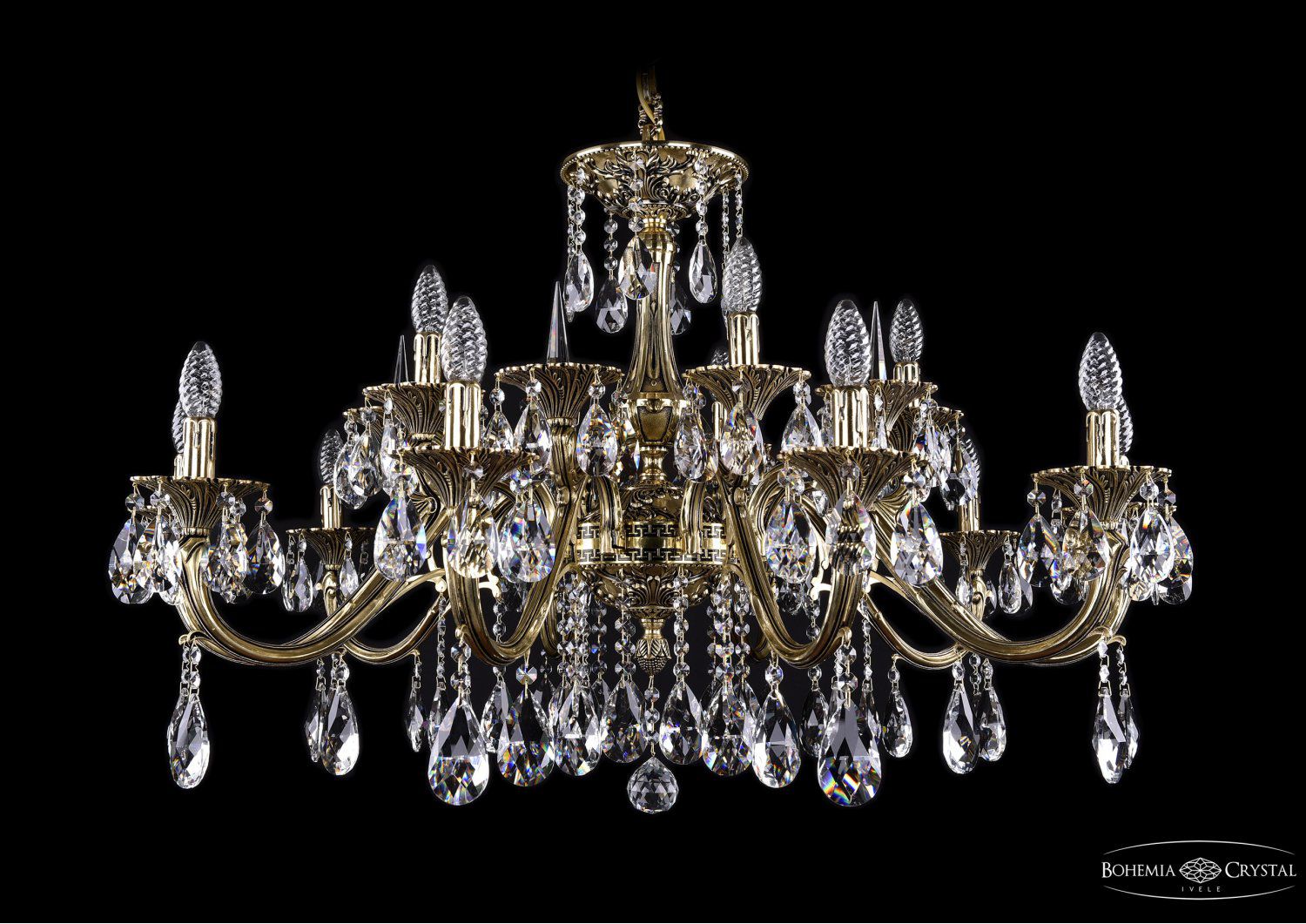 Люстра хрустальная Bohemia Ivele 1703/12+4/360/A/GB/Shpil