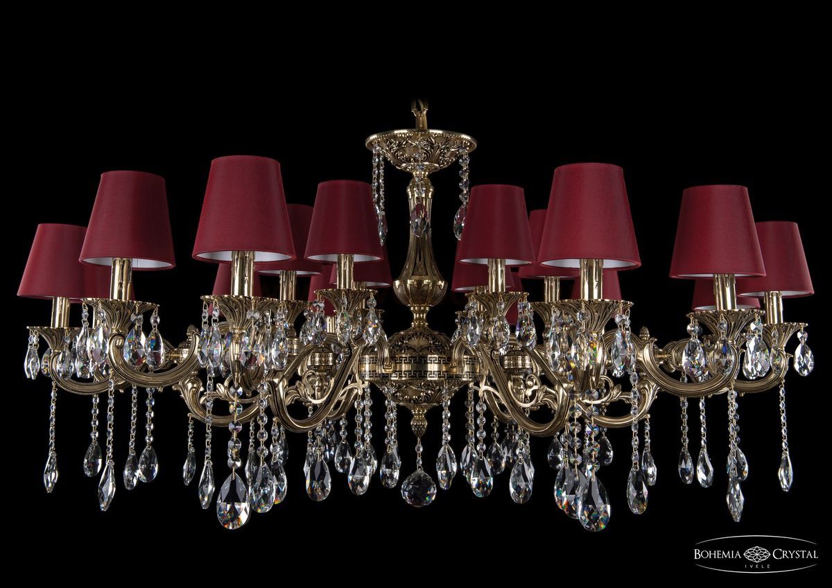 Люстра хрустальная большая Bohemia Ivele 1703/18/320+210/A/GB/SH22