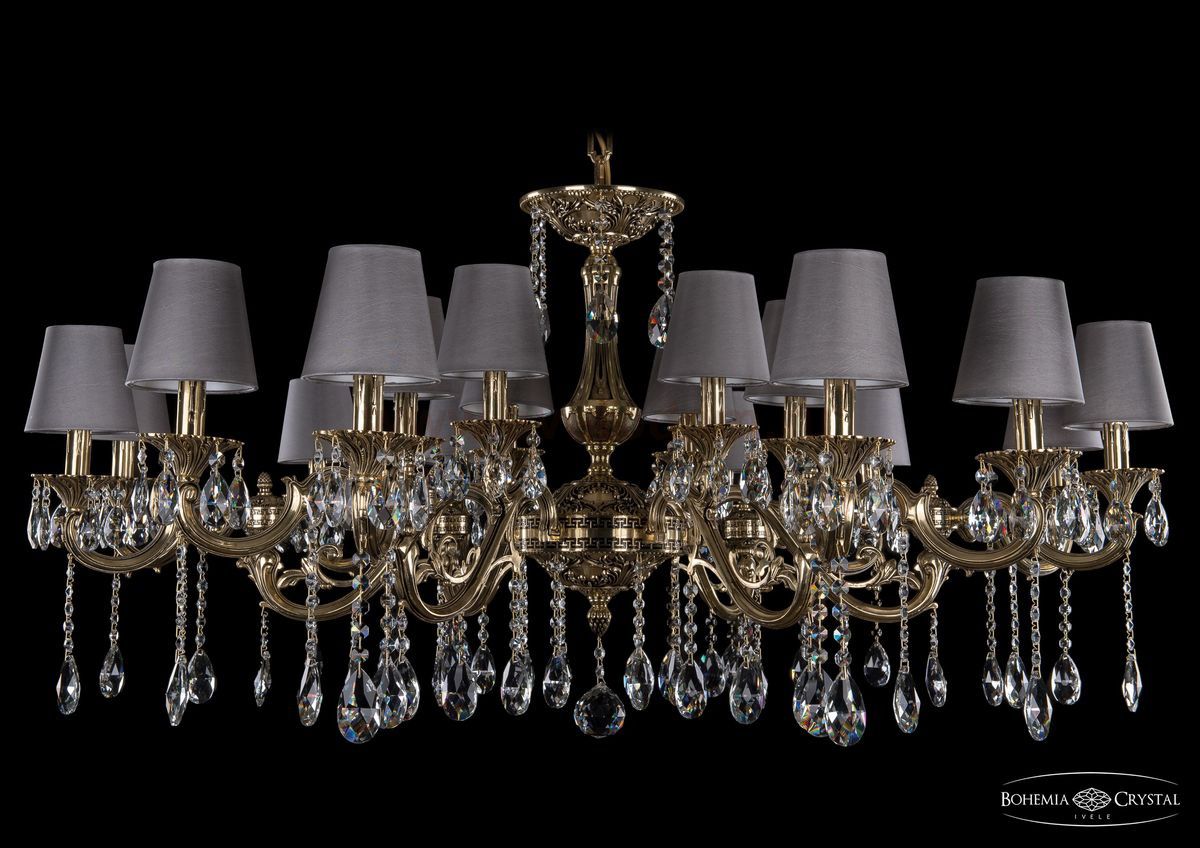 Люстра хрустальная большая Bohemia Ivele 1703/18/320+210/A/GB/SH24