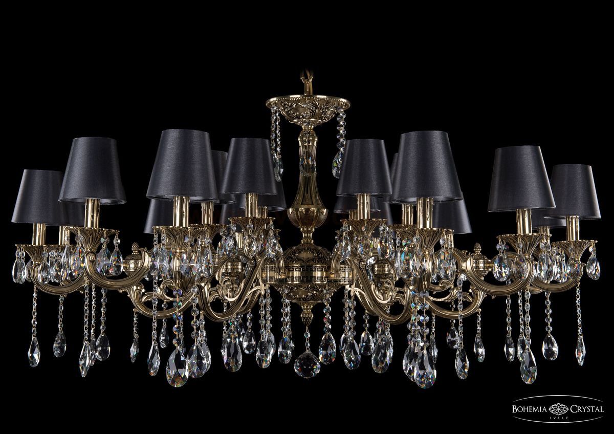 Люстра хрустальная большая Bohemia Ivele 1703/18/320+210/A/GB/SH25