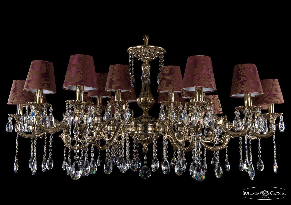 Люстра хрустальная большая Bohemia Ivele 1703/18/320+210/A/GB/SH27