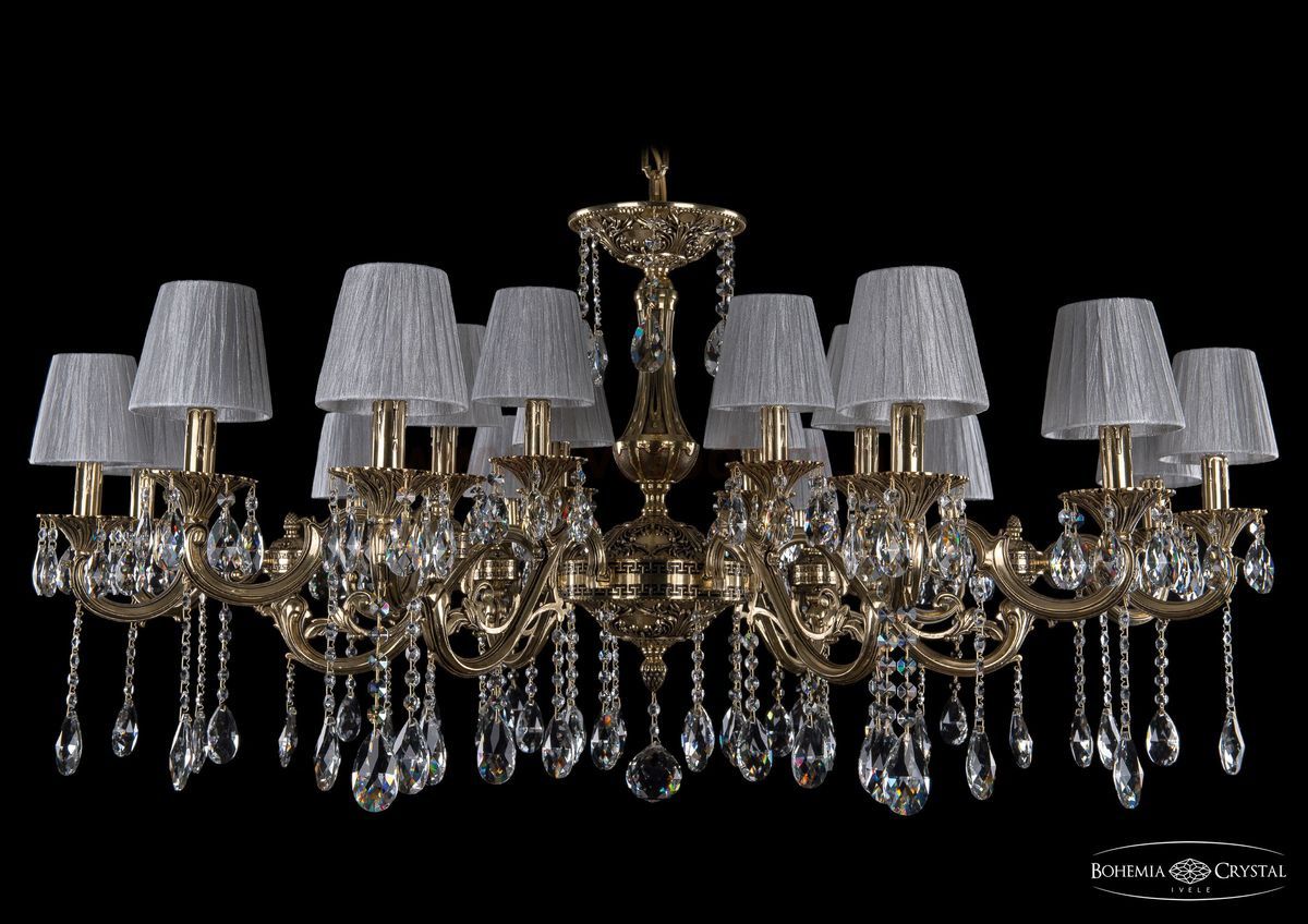 Люстра хрустальная большая Bohemia Ivele 1703/18/320+210/A/GB/SH6