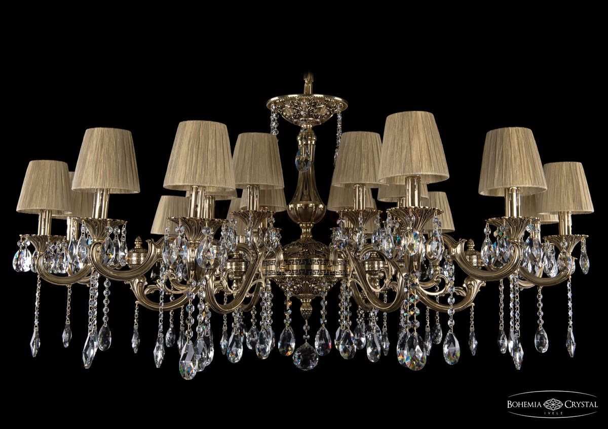 Люстра хрустальная большая Bohemia Ivele 1703/18/320+210/A/GB/SH7