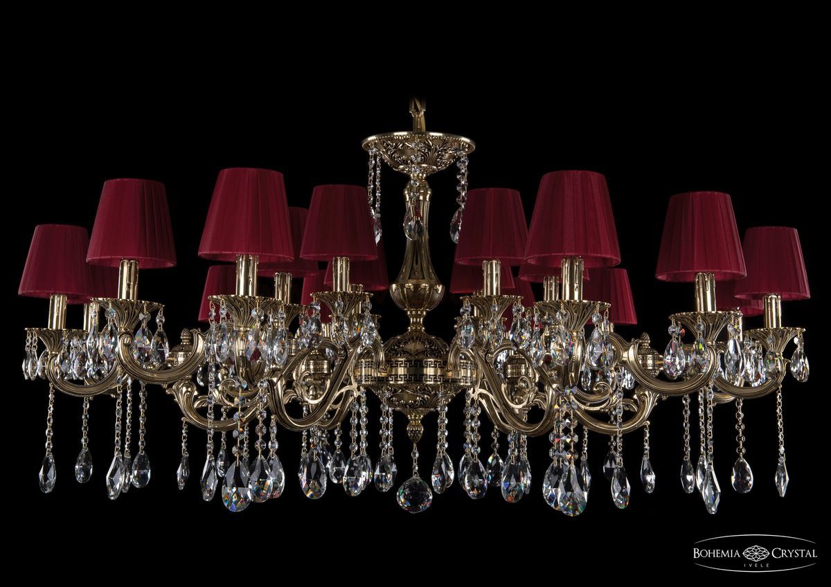 Люстра хрустальная большая Bohemia Ivele 1703/18/320+210/A/GB/SH8
