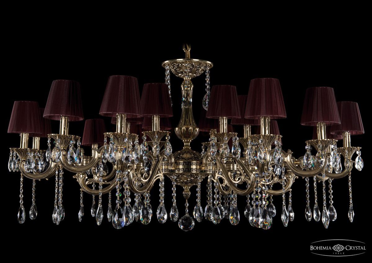Люстра хрустальная большая Bohemia Ivele 1703/18/320+210/A/GB/SH9