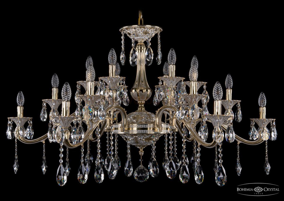 Люстра хрустальная большая Bohemia Ivele 1709/18/410/A/GW