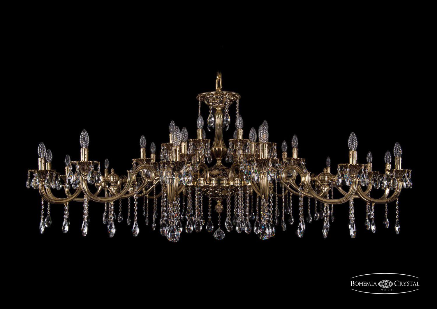 Люстра хрустальная большая Bohemia Ivele 1709/32/410+300/A/GB