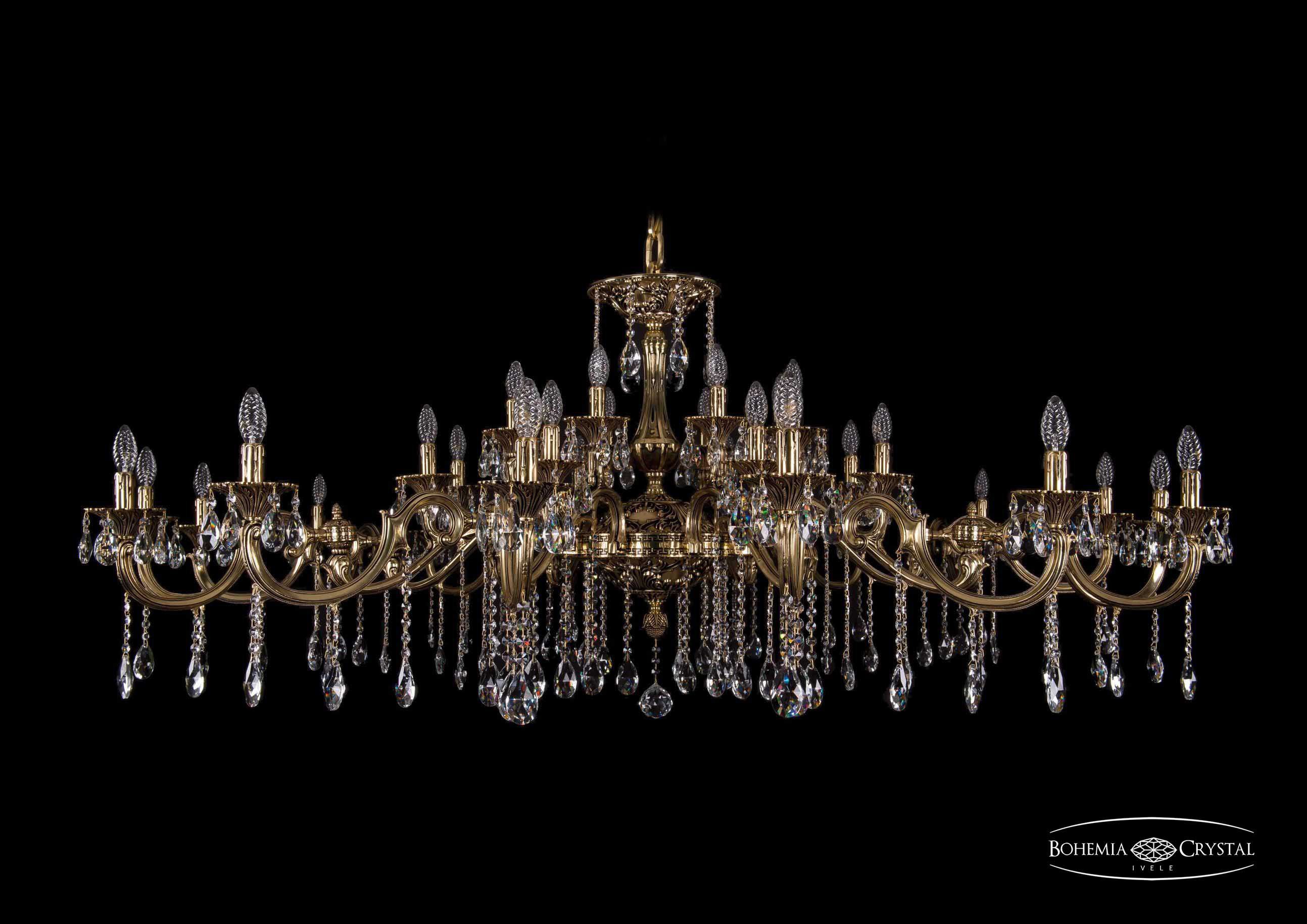 Люстра хрустальная большая Bohemia Ivele 1709/32/410+335/A/GB