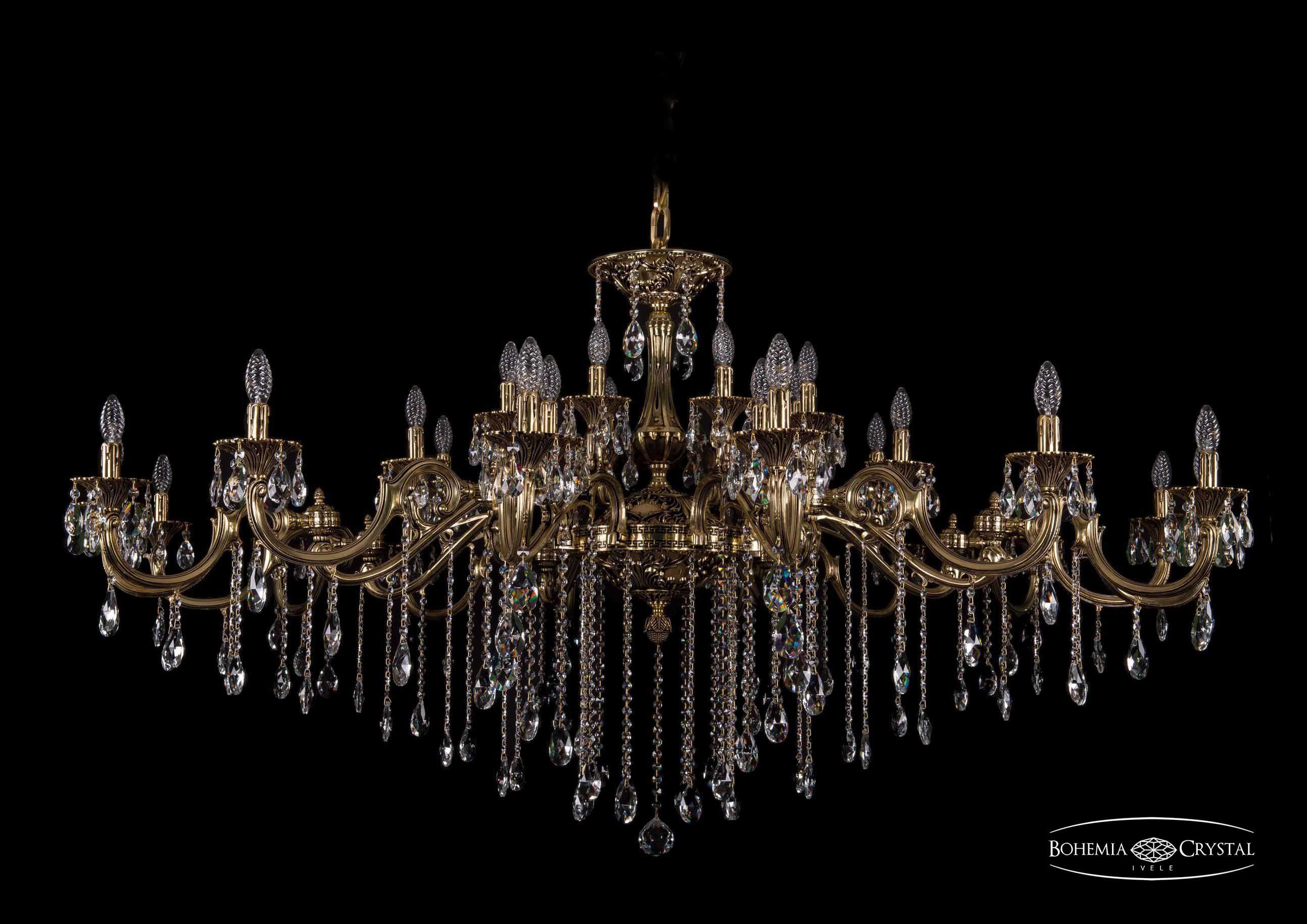 Люстра хрустальная большая Bohemia Ivele 1709/32/410+335/B/GB
