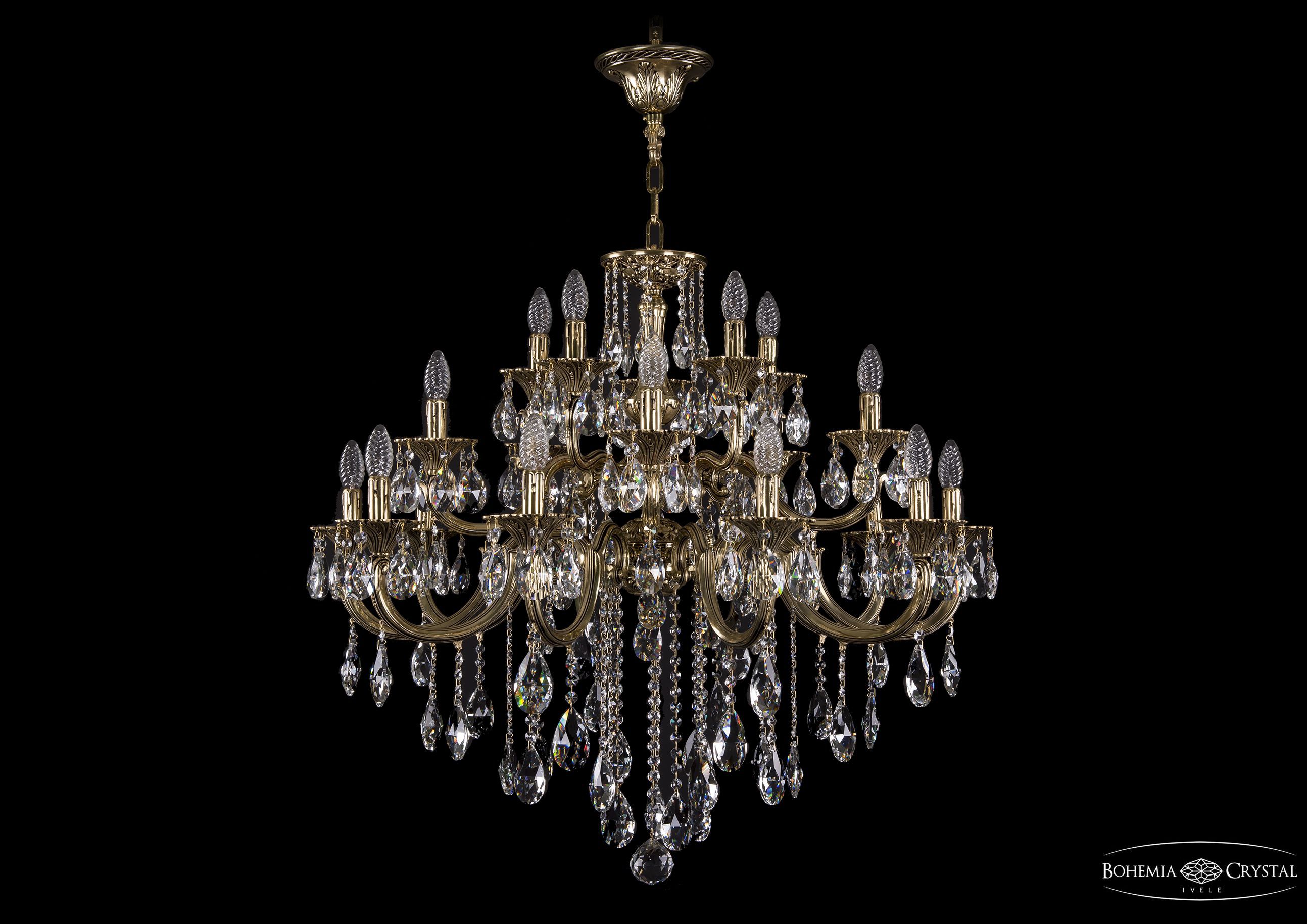 Люстра хрустальная большая Bohemia Ivele 1722/10+5+5/335/B/GB