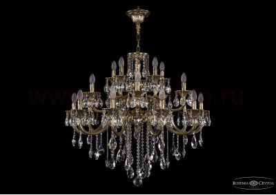 Люстра хрустальная большая Bohemia Ivele 1722/10+5+5/335/B/GB