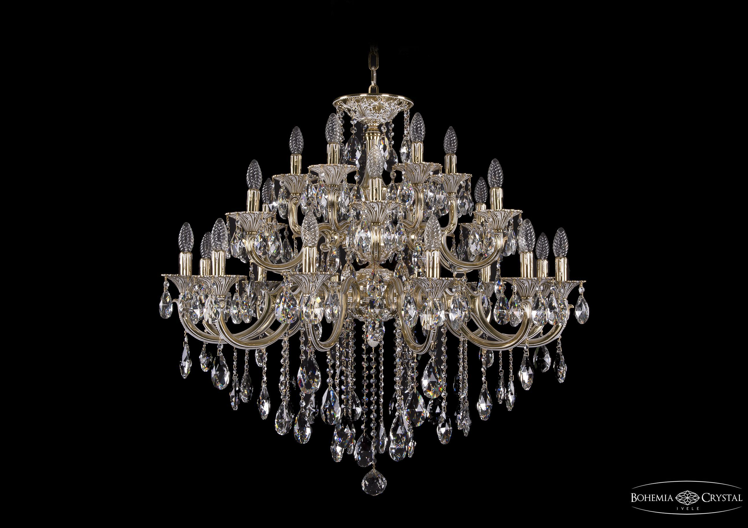 Люстра хрустальная большая Bohemia Ivele 1722/12+6+6/335/B/GW