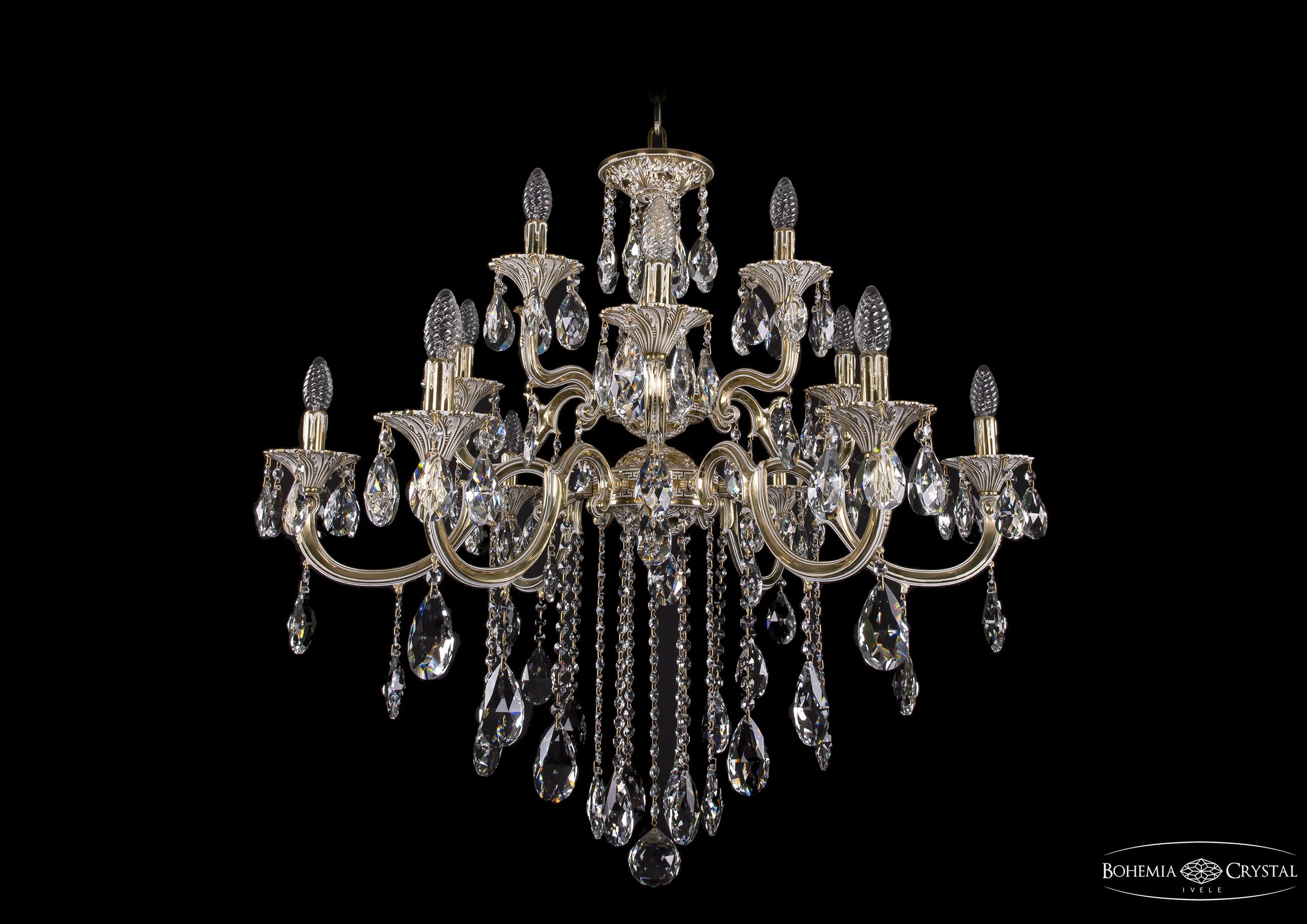 Люстра хрустальная большая Bohemia Ivele 1722/6+3+3/335/B/GW