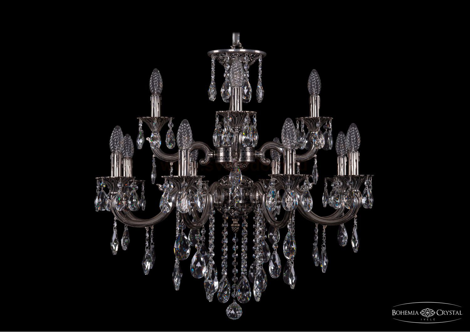 Люстра хрустальная Bohemia Ivele 1722/8+4/250+175/B/NB