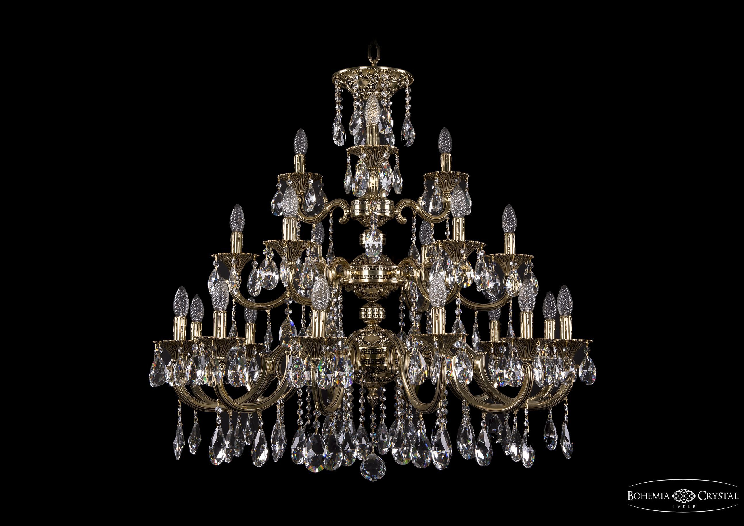 Люстра хрустальная большая Bohemia Ivele 1732/12+6+3/335/A/GB