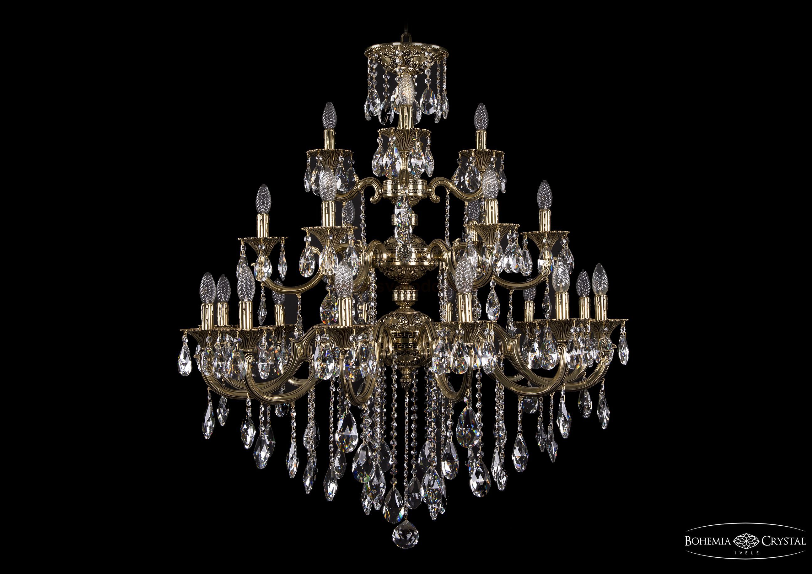 Люстра хрустальная большая Bohemia Ivele 1732/12+6+3/335/B/GB